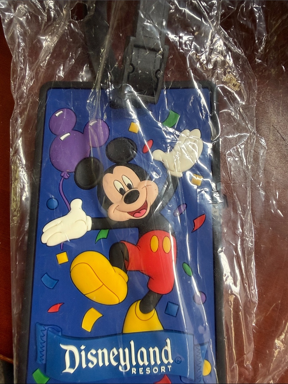 Disney Mickey Mouse Blue and Red Luggage Tag. New in wrap
